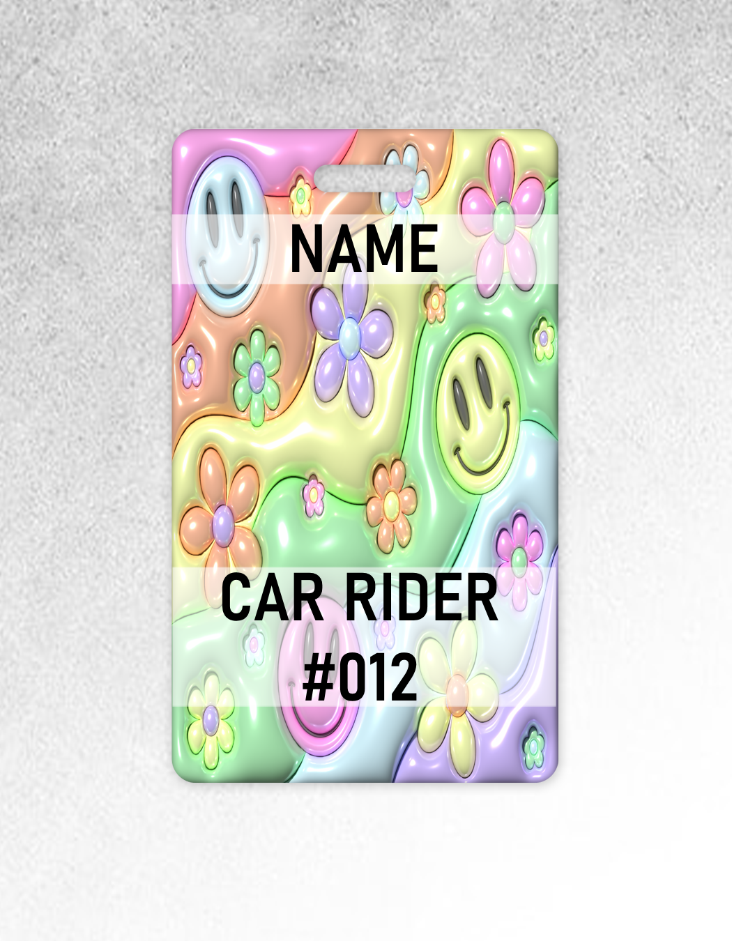 Retro Smiley Car Tag