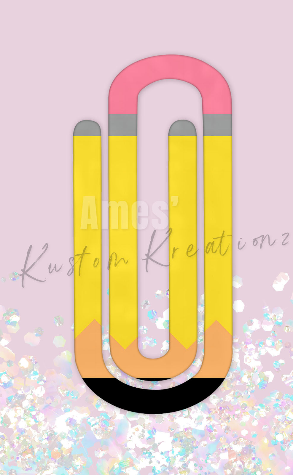 Pencil Theme Acrylic Jumbo Paperclip Bookmark