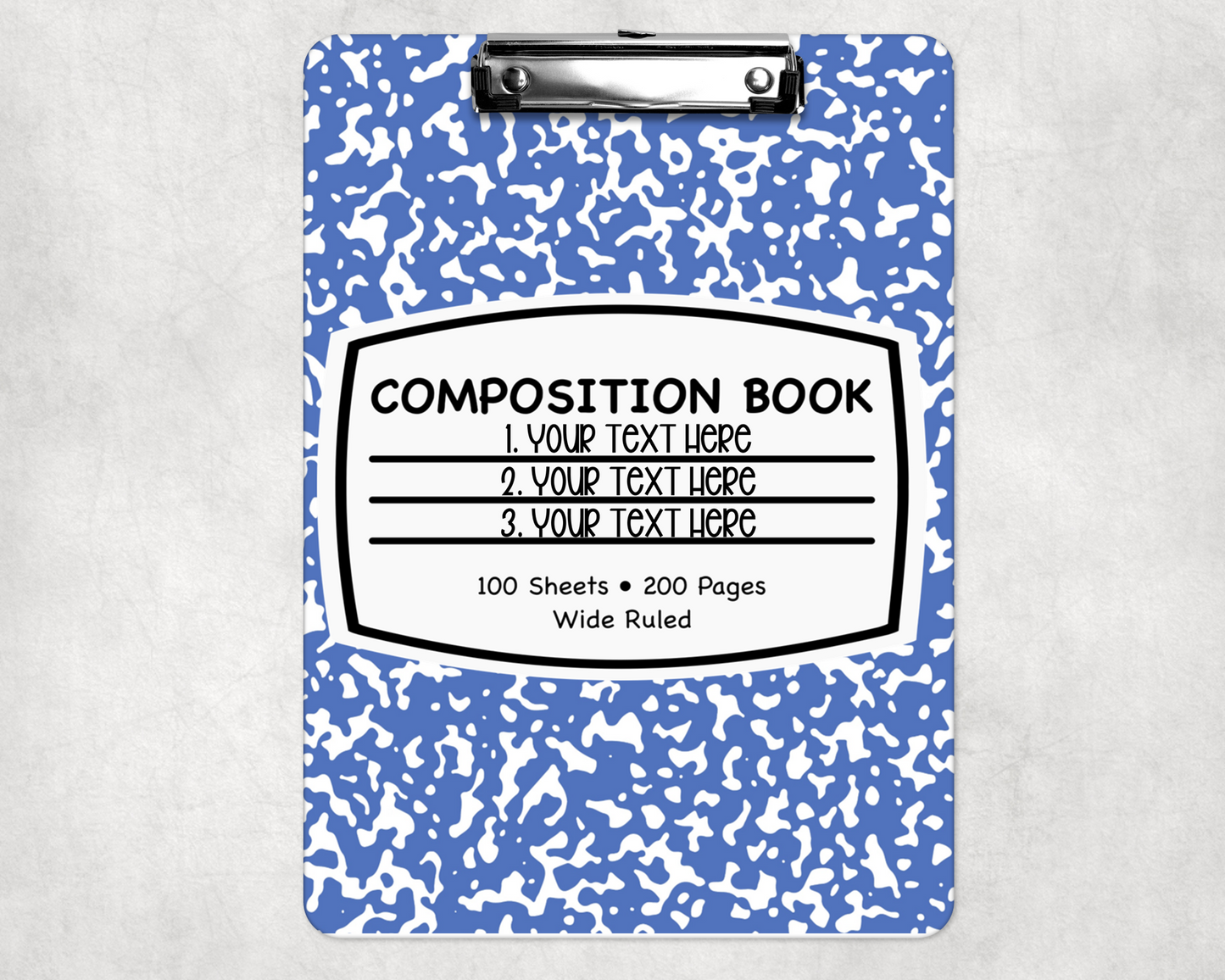 Blue Composition Notebook Clipboard