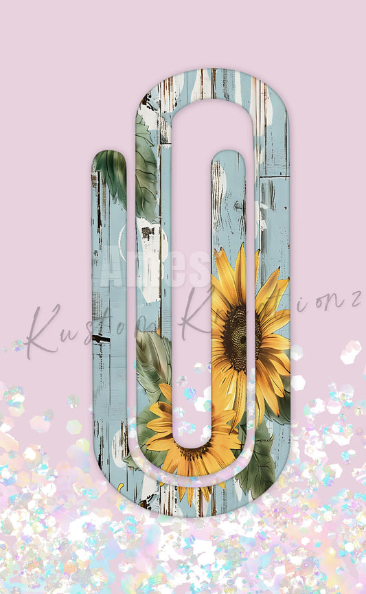 Countryside Sunflower Acrylic Jumbo Paperclip Bookmark