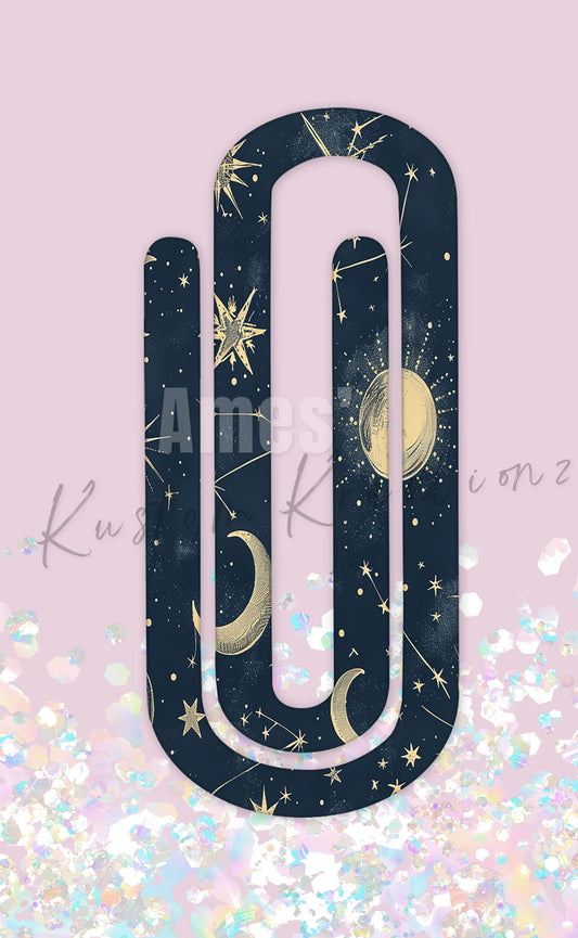 Mystic Stars Acrylic Jumbo Paperclip Bookmark