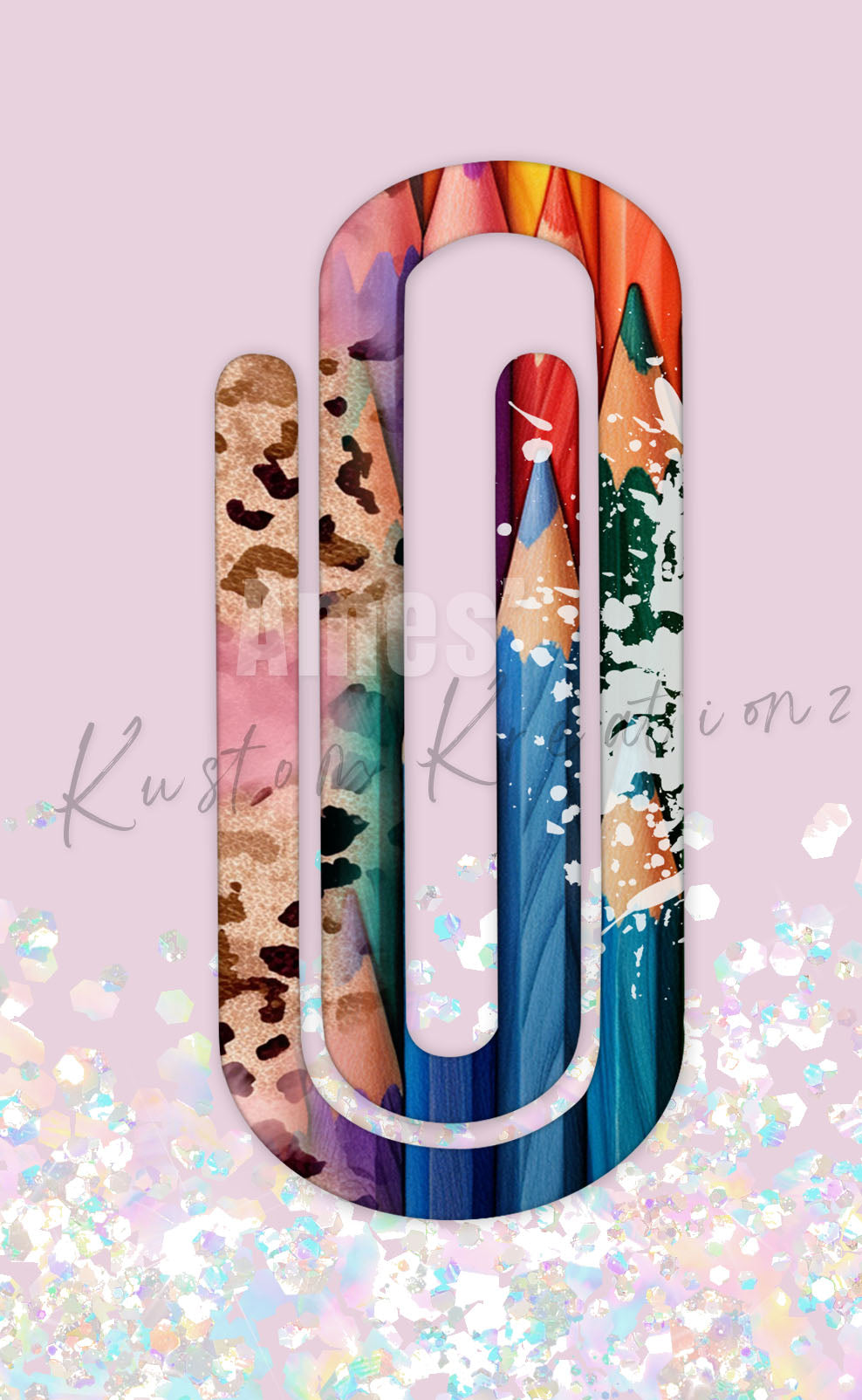 Safari Scribbles Acrylic Jumbo Paperclip Bookmark