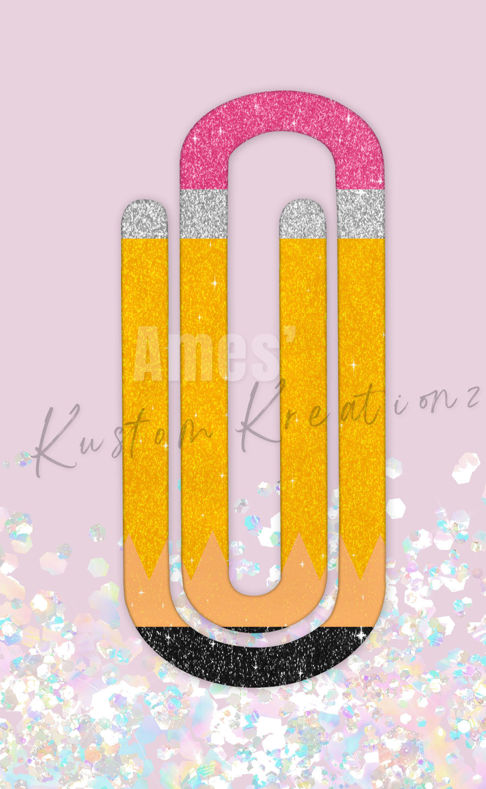 Sparkle Scribble Acrylic Jumbo Paperclip Bookmark